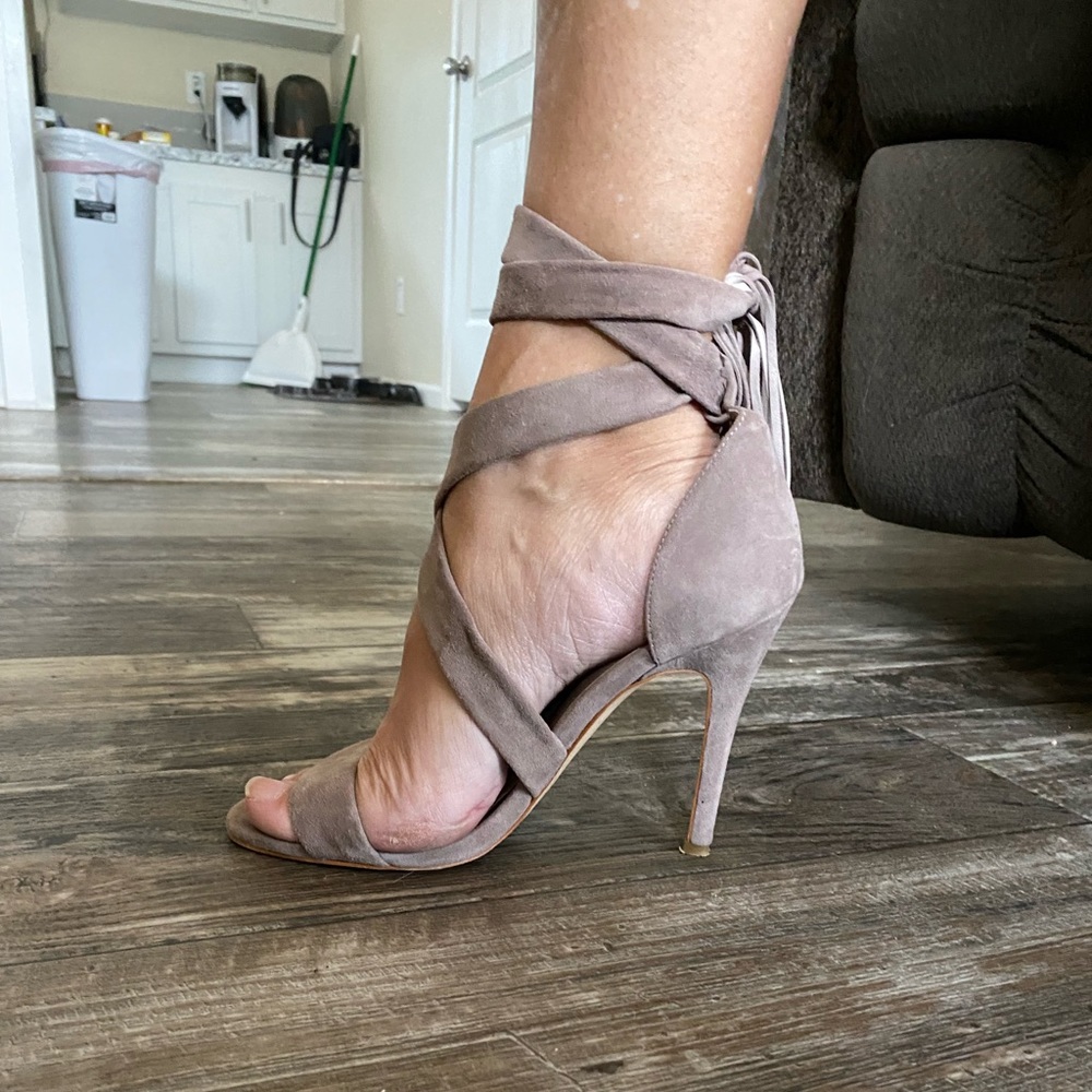 Mark Fisher Suede Tan Heels size 6.5